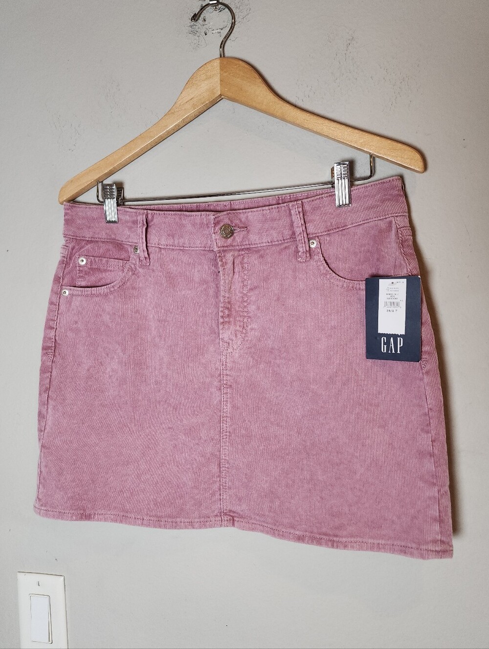 Size 8 Tall NWT Gap Pink Mauve Corduroy Mini Skirt 29T 29 Tall 8T
